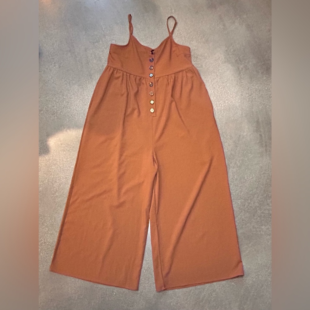 Stylish loose fit wide leg romper